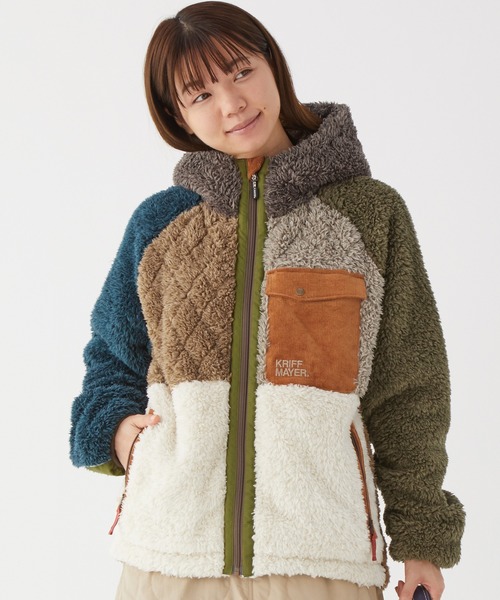 KRIFF MAYER Lady's Collection(クリフメイヤーレディースコレクション)の「シャギーボアフードJK(その他アウター・レディース・モカ/ネイビー/ベージュ/カラフル/カーキ/ナチュラル/グレー・MEDIUM/LARGE)」の7枚目の写真