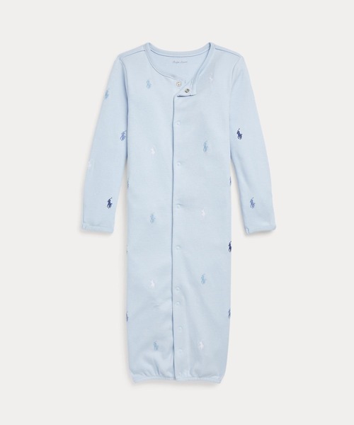 POLO RALPH LAUREN CHILDRENSWEAR（ポロ ラルフ ローレン チルドレンズウェア）の「オールオーバー ポニー コンバーチブル ガウン カバーオール（ロンパース・キッズ・ブルー・6M/9M/3M）」の5枚目の写真