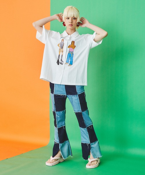 PUNYUS(プニュズ)の「90sアイコン半袖シャツ(シャツ/ブラウス・レディース・ホワイト/ベージュ・2/4/3/1)」の4枚目の写真