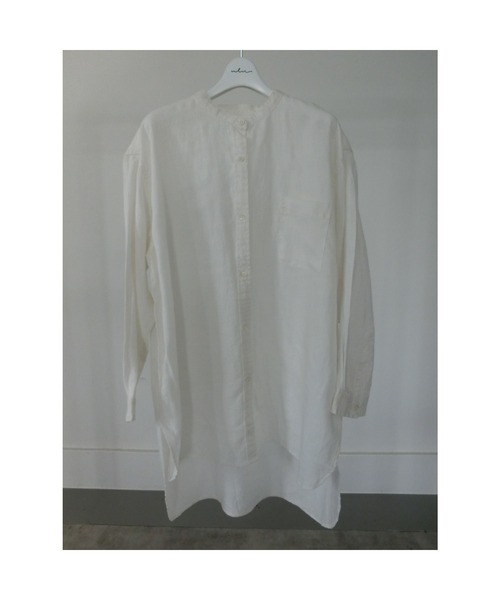 ulu（ウル）の「Linen big silhouette long sleeve shirt（シャツ/ブラウス・レディース・ホワイト・FREE）」の5枚目の写真
