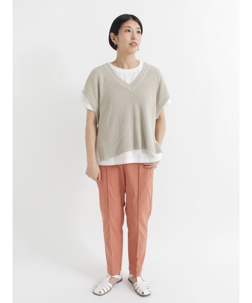 Lugnoncure（ルノンキュール）の「Vネックニットベスト（ベスト・レディース・ブラック/イエロー/ベージュ・ﾌﾘ-）」の11枚目の写真