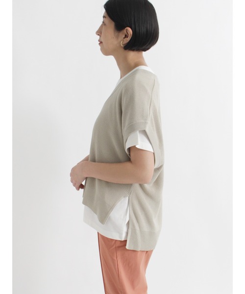 Lugnoncure（ルノンキュール）の「Vネックニットベスト（ベスト・レディース・ブラック/イエロー/ベージュ・ﾌﾘ-）」の9枚目の写真