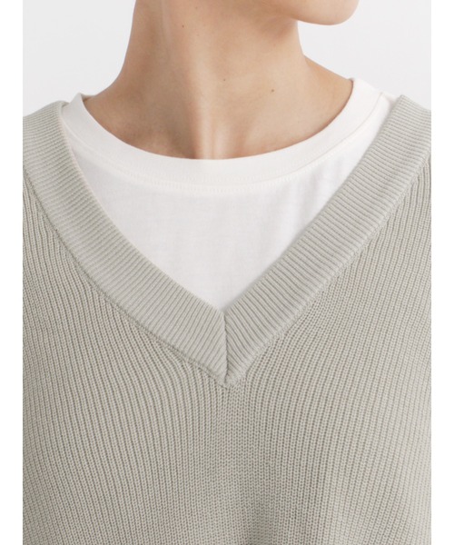 Lugnoncure（ルノンキュール）の「Vネックニットベスト（ベスト・レディース・ブラック/イエロー/ベージュ・ﾌﾘ-）」の8枚目の写真