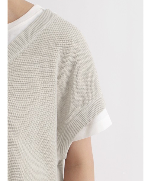 Lugnoncure（ルノンキュール）の「Vネックニットベスト（ベスト・レディース・ブラック/イエロー/ベージュ・ﾌﾘ-）」の12枚目の写真