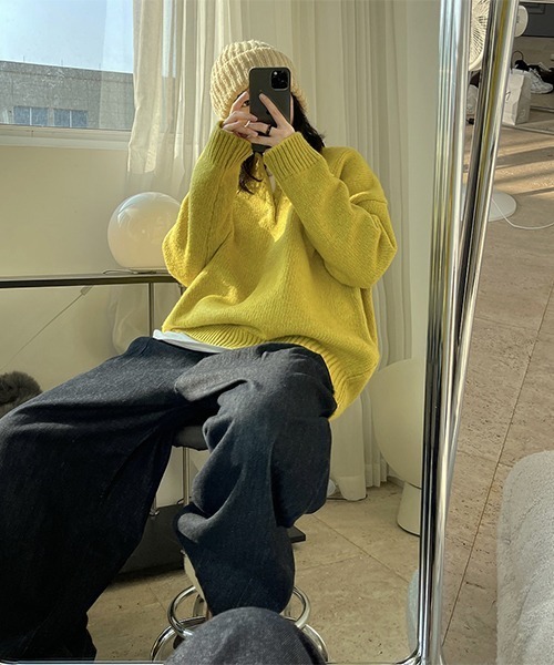 chuclla（チュクラ）の「ヘンリーネック 圧縮ウールニットプルオーバー