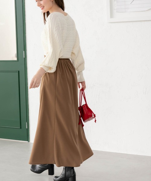 fifth（フィフス）の「Aラインフレアロングスカート（スカート・レディース・ブラック/ピンク/マスタード/キャメル・M）」の6枚目の写真