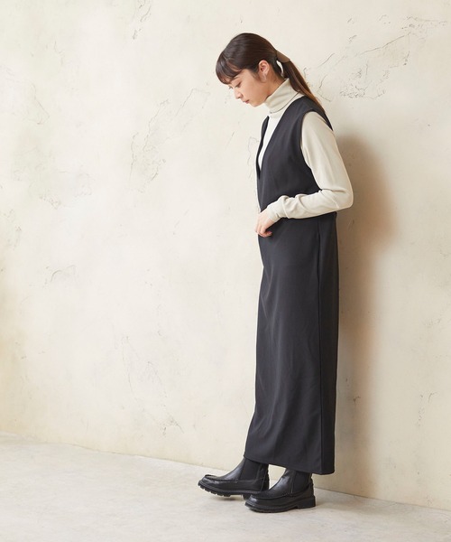 menue(メヌエ)の「トラックソールサイドゴアモカブーツ(ブーツ・レディース・ブラック/アイボリー/グレイッシュベージュ・S/M/L)」の11枚目の写真