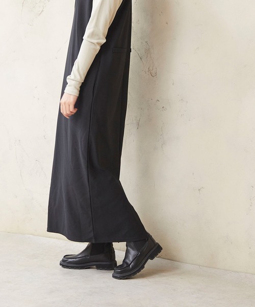 menue(メヌエ)の「トラックソールサイドゴアモカブーツ(ブーツ・レディース・ブラック/アイボリー/グレイッシュベージュ・S/M/L)」の12枚目の写真