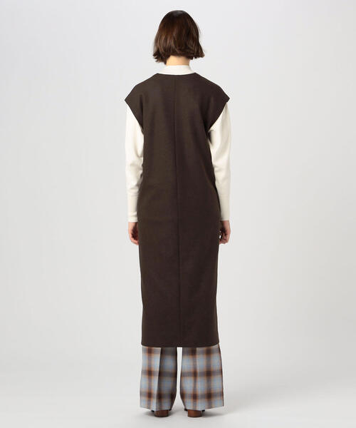 TOMORROWLAND （トゥモローランド）の「ミックスミルドジャージー カフタンワンピース（ワンピース・レディース・ミント/ダークブラウン/ライトベージュ・36）」の6枚目の写真