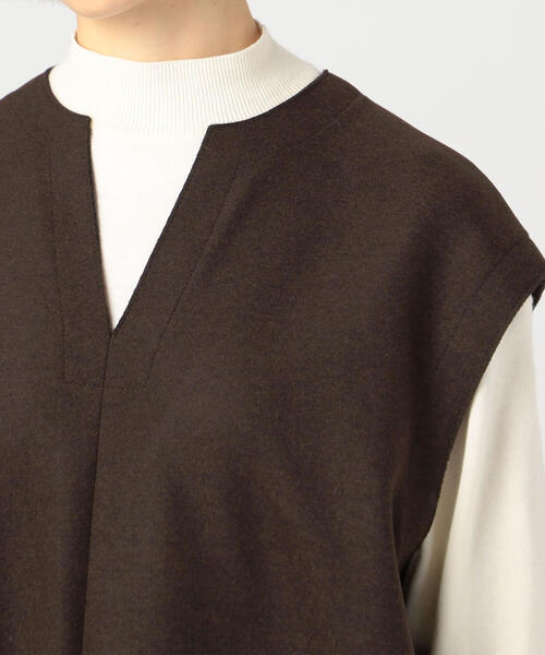 TOMORROWLAND （トゥモローランド）の「ミックスミルドジャージー カフタンワンピース（ワンピース・レディース・ミント/ダークブラウン/ライトベージュ・36）」の8枚目の写真