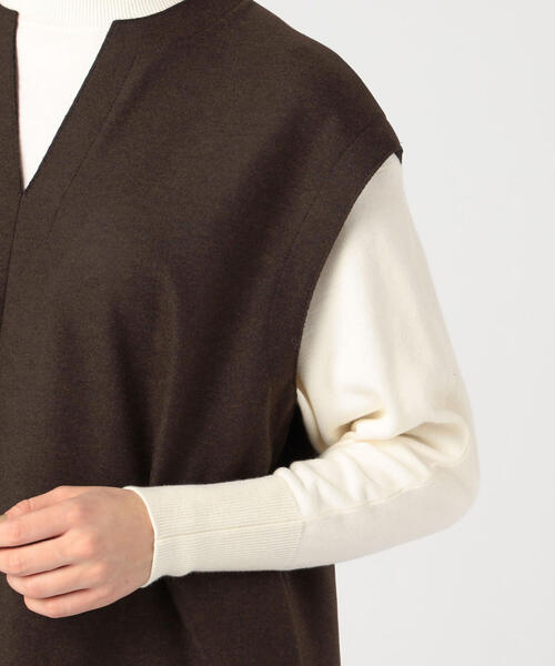 TOMORROWLAND （トゥモローランド）の「ミックスミルドジャージー カフタンワンピース（ワンピース・レディース・ミント/ダークブラウン/ライトベージュ・36）」の10枚目の写真