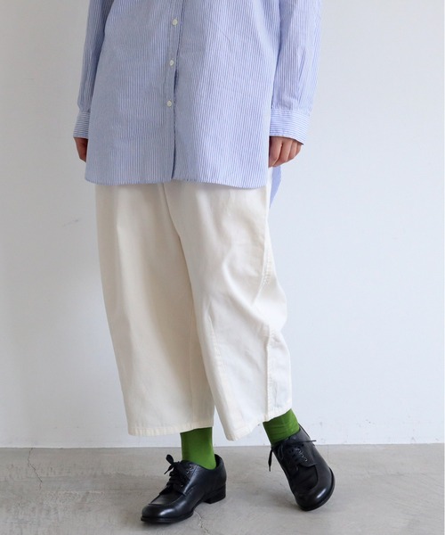 aimer le mieux（エメルミュー）の「aimer 綿テンセル ゆったりパンツ（その他パンツ・レディース・チャコールグレー/カーキ/アイボリー・FREE）」の6枚目の写真