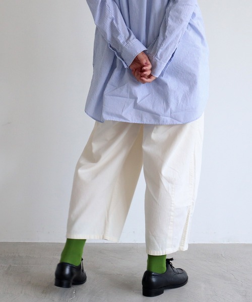 aimer le mieux（エメルミュー）の「aimer 綿テンセル ゆったりパンツ（その他パンツ・レディース・チャコールグレー/カーキ/アイボリー・FREE）」の10枚目の写真