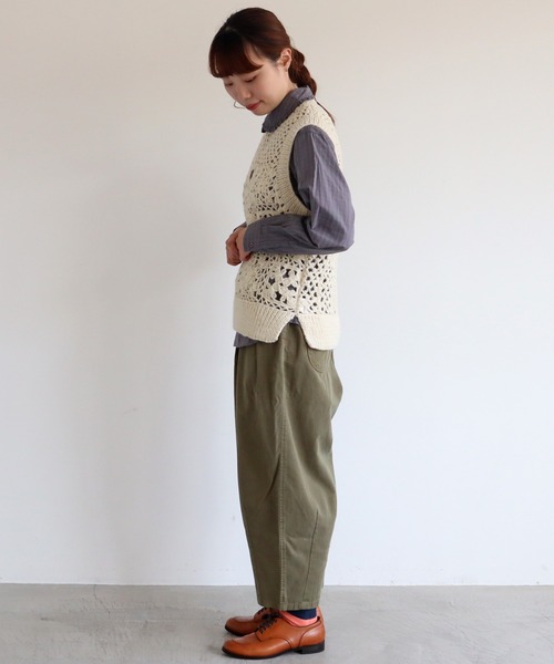 aimer le mieux（エメルミュー）の「aimer 綿テンセル ゆったりパンツ（その他パンツ・レディース・チャコールグレー/カーキ/アイボリー・FREE）」の14枚目の写真