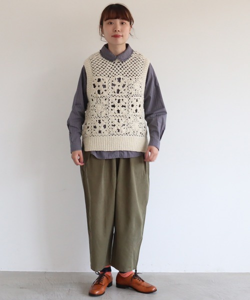 aimer le mieux（エメルミュー）の「aimer 綿テンセル ゆったりパンツ（その他パンツ・レディース・チャコールグレー/カーキ/アイボリー・FREE）」の17枚目の写真