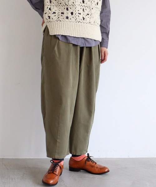 aimer le mieux（エメルミュー）の「aimer 綿テンセル ゆったりパンツ（その他パンツ・レディース・チャコールグレー/カーキ/アイボリー・FREE）」の12枚目の写真
