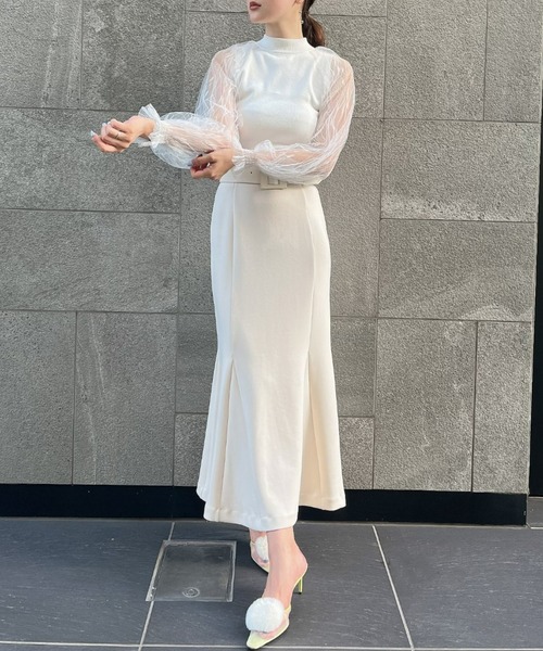 EIMY ISTOIRE（エイミーイストワール）の「ベーシックマーメイドスカート（スカート・レディース・ブラック/ベージュ/アイボリー・FREE）」の4枚目の写真