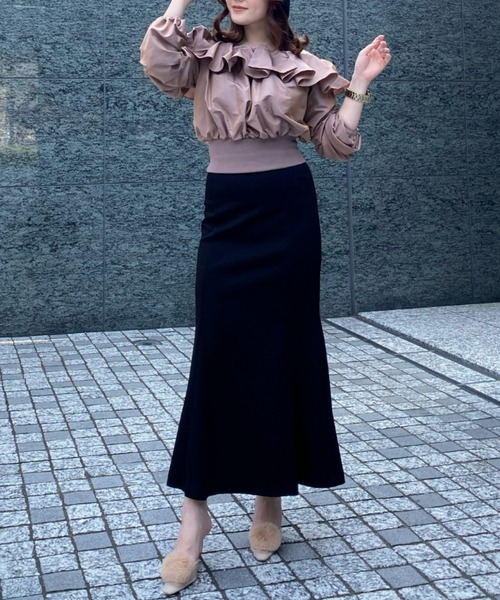 EIMY ISTOIRE（エイミーイストワール）の「ベーシックマーメイドスカート（スカート・レディース・ブラック/ベージュ/アイボリー・FREE）」の9枚目の写真