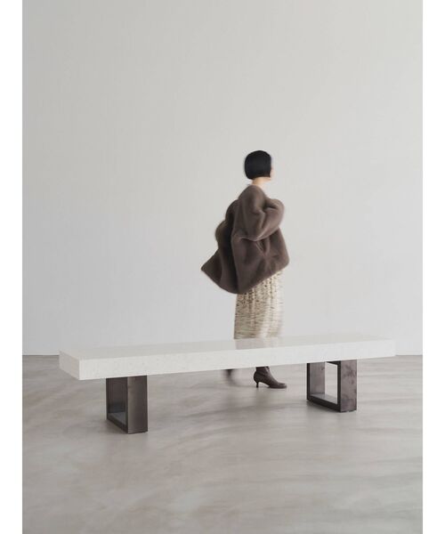 ELENDEEK（エレンディーク）の「ファーショートコート（ノーカラーコート・レディース・ネイビー/ブラウン/グリーン・FREE）」の21枚目の写真