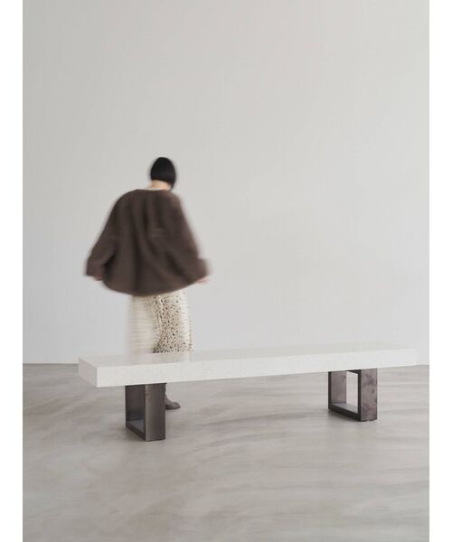 ELENDEEK（エレンディーク）の「ファーショートコート（ノーカラーコート・レディース・ネイビー/ブラウン/グリーン・FREE）」の22枚目の写真