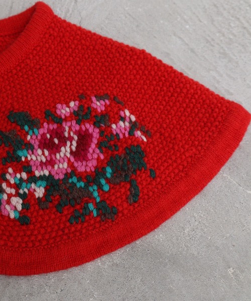 Dot＆Stripes CHILD WOMAN（ドットアンドストライプス　チャイルドウーマン）の「ラムかのこハンド刺繍 つけ衿（付け襟・レディース・ブラック/レッド/アイボリー・FREE）」の19枚目の写真