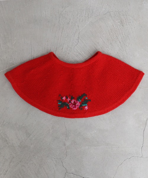 Dot＆Stripes CHILD WOMAN（ドットアンドストライプス　チャイルドウーマン）の「ラムかのこハンド刺繍 つけ衿（付け襟・レディース・ブラック/レッド/アイボリー・FREE）」の17枚目の写真