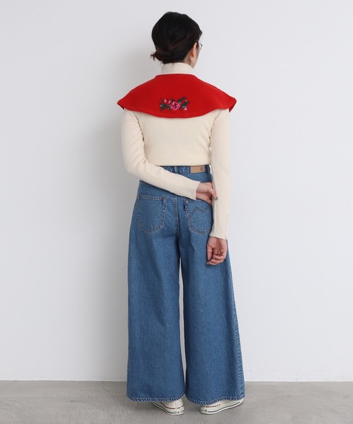 Dot＆Stripes CHILD WOMAN（ドットアンドストライプス　チャイルドウーマン）の「ラムかのこハンド刺繍 つけ衿（付け襟・レディース・ブラック/レッド/アイボリー・FREE）」の14枚目の写真