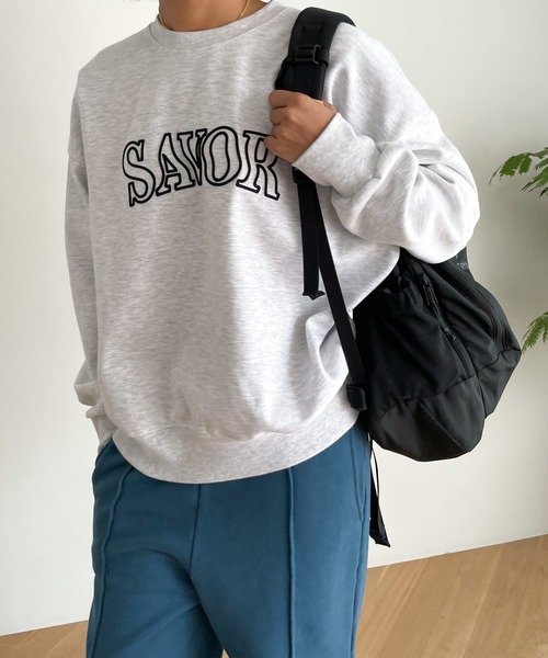 CANAL JEAN(キャナルジーン)の「El mar(エルマール) "SAVOR"刺繍クルーネックトレーナー(スウェット・レディース・ブラック/グレー/アイボリー・ONE SIZE)」の20枚目の写真