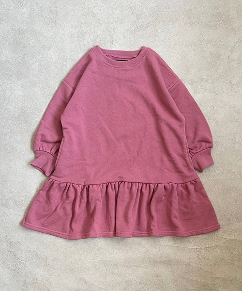 Life Support Products（ライフサポートプロダクツ）の「裏毛裾ティアードワンピ（80～130cm）（ワンピース・キッズ・ピンク/チャコール/ブルー・80/90/95/100/110/120/130）」の3枚目の写真