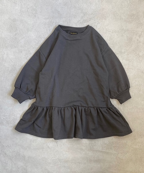 Life Support Products（ライフサポートプロダクツ）の「裏毛裾ティアードワンピ（80～130cm）（ワンピース・キッズ・ピンク/チャコール/ブルー・80/90/95/100/110/120/130）」の2枚目の写真