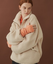 ハーフZIPボアパーカー