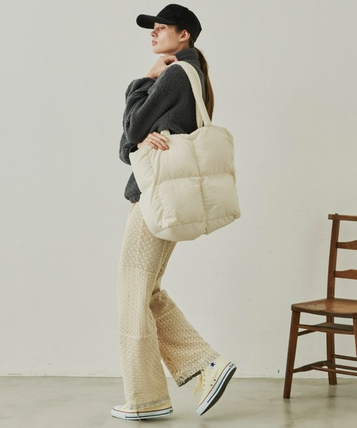 Unitage（ユニテージ）の「ハーフZIPボアパーカー（パーカー・レディース・アイボリー/チャコールグレー・FREE）」の13枚目の写真