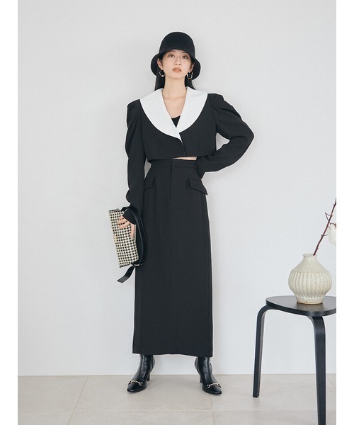 LILY BROWN（リリーブラウン）の「パイピングフラップショルダー（ショルダーバッグ・レディース・ブラック/シルバー/その他・FREE）」の4枚目の写真