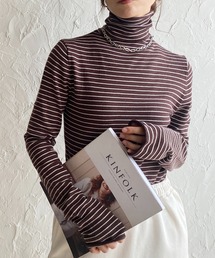 She's Closet（シーズクローゼット）の「タートルネックタイト長袖ボーダーニットプルオーバー（ニット/セーター）」
