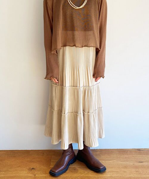 ur,Melty（ユアメルティー）の「プリーツティアードスカート（スカート・レディース・ブラック・FREE）」の14枚目の写真