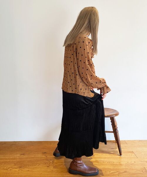 ur,Melty（ユアメルティー）の「プリーツティアードスカート（スカート・レディース・ブラック・FREE）」の9枚目の写真