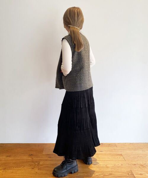 ur,Melty（ユアメルティー）の「プリーツティアードスカート（スカート・レディース・ブラック・FREE）」の6枚目の写真