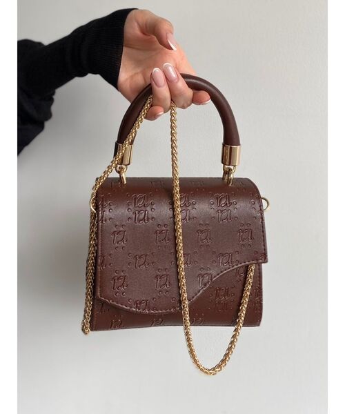 RESEXXY（リゼクシー）の「モノグラムエンボスバッグ（ハンドバッグ・レディース・ブラック/ブラウン・FREE）」の9枚目の写真