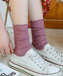 Fun & Daily（ファンアンドデイリー）の「F&D : カラーメッシュソックス（ソックス/靴下）」