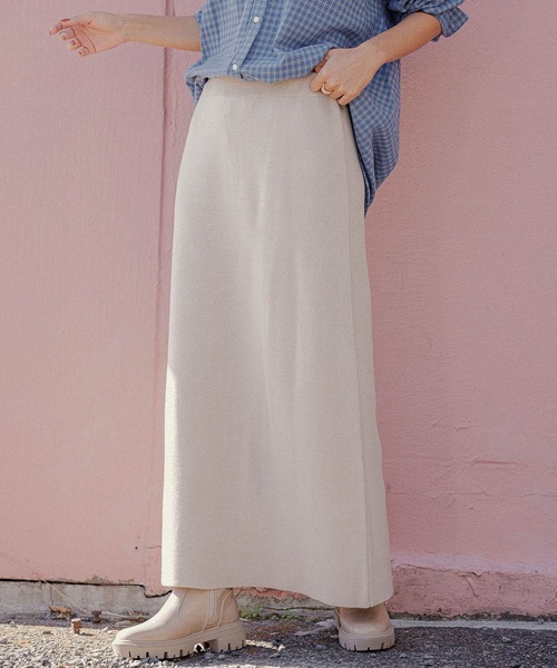 BAYFLOW（ベイフロー）の「タイトニットスカート（スカート・レディース・ベージュ/ブラウン/ブラック・SMALL/MEDIUM）」の3枚目の写真