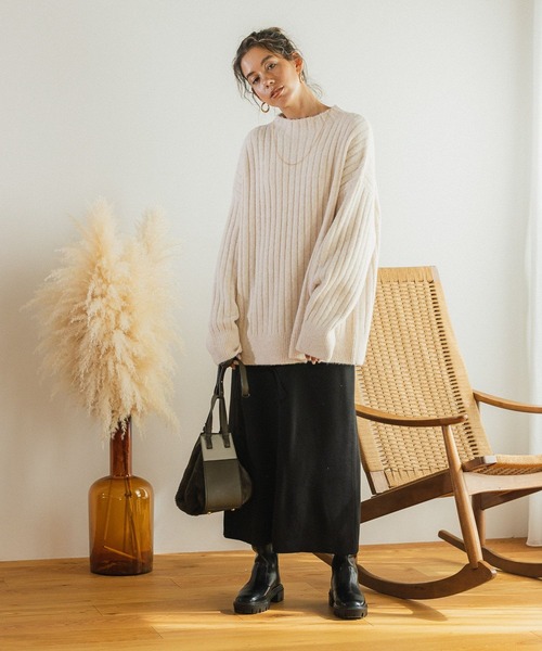 BAYFLOW（ベイフロー）の「タイトニットスカート（スカート・レディース・ベージュ/ブラウン/ブラック・SMALL/MEDIUM）」の5枚目の写真