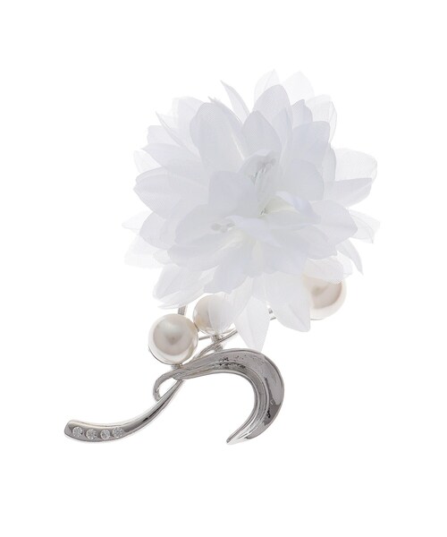 INDIVI（インディヴィ）の「【セレモニー/入卒アイテム】コサージュブローチ（ブローチ/コサージュ・レディース・ネイビー/ライトグレー・00）」の9枚目の写真