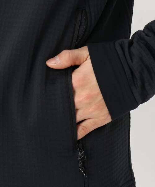 MOUNTAIN HARDWEAR（マウンテンハードウェアー）の「【Mountain Hardwear】ポーラテックパワーグリッド FZ フーディ（パーカー・メンズ・オレンジ/グリーン/ブラック・S/L/M）」の4枚目の写真