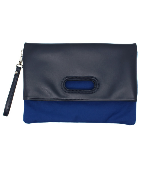 MK MICHEL KLEIN HOMME (エムケーミッシェルクランオム)の「バイカラークラッチバック(クラッチバッグ・メンズ・ブラック/ネイビー/キャメル・FREE)」の3枚目の写真