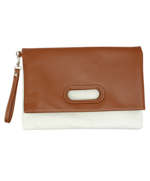 MK MICHEL KLEIN HOMME (エムケーミッシェルクランオム)の「バイカラークラッチバック(クラッチバッグ・メンズ・ブラック/ネイビー/キャメル・FREE)」の1枚目の写真