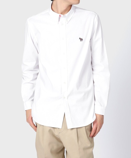 PS Paul Smith(ピーエスポールスミス)の「"Sports Stripe Zebra" ワンポイントシャツ / 553113 599RN R(シャツ/ブラウス・メンズ・ホワイト/ネイビー・SMALL/MEDIUM/LARGE/X-LARGE/XX-LARGE)」の5枚目の写真