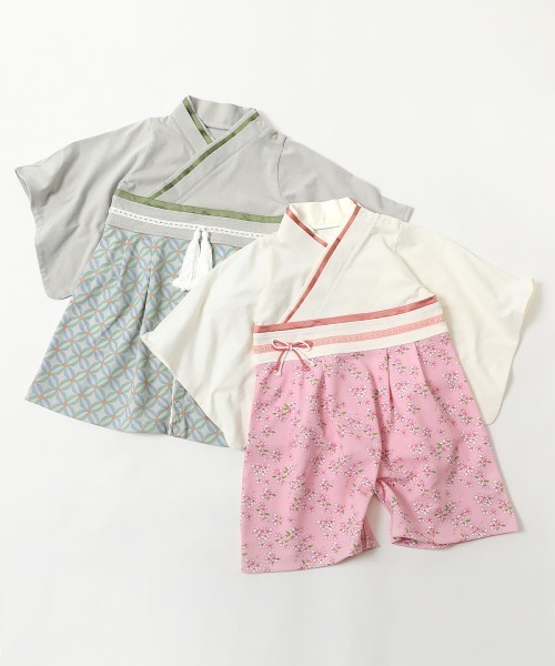 devirock（デビロック）の「袴 2WAYロンパース（着物・キッズ・ピンク/ライトグレー・70cm/80ｃｍ）」の11枚目の写真