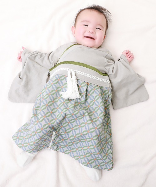 devirock（デビロック）の「袴 2WAYロンパース（着物・キッズ・ピンク/ライトグレー・70cm/80ｃｍ）」の12枚目の写真
