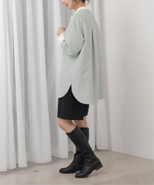 frames RAY CASSIN(フレームスレイカズン)の「S/M/L展開 ストライプクレリックバンドカラーシャツ(シャツ/ブラウス・レディース・イエロー/ネイビー/ピンク/グリーン・MEDIUM/LARGE/SMALL)」の14枚目の写真