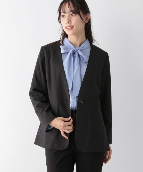 MBスタンダード ノーカラージャケット ブラック/M